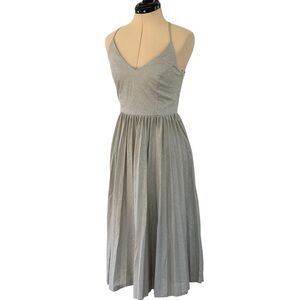 Anthropologie Elevenses Silver Sparkly Dress